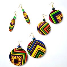 Ankara Earrings in bright, vivid colours scream absolute deliciousness at you all at once. Just choose your shape and size. Disc 1 =  5cm Disc 2 = 7cm Drops = 5 x 2 5cm Finished with lead free, nikel free, Surgical Steel Fishooks. Why not match it up with a matching bag? https://www.etsy.com/uk/ZemoraZemora/listing/1256807856/patchwork-ankara-bag-african-bag-african?utm_source=Copy&utm_medium=ListingManager&utm_campaign=Share&utm_term=so.lmsm&share_time=1658618435952 Artistic Multicolor Earrings With Unique Variations, Artsy Multicolor Pierced Earrings, Multicolor Drop Plug Earrings, Artsy Yellow Earrings For Pierced Ears, Multicolor Drop Beaded Earrings, Multicolor Pierced Beaded Drop Earrings, Multicolor Artistic Drop Earrings, Multicolor Beaded Earrings As Gift, Multicolor Beaded Pierced Earrings For Gift