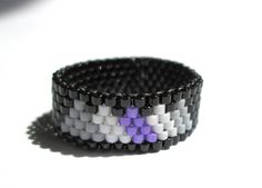 Asexual Triangles Seed Bead Ring, Ace Pride jewelry, LGBTQ Black Rings Ace, Abrosexual Ring, Subtle Ace Pride, Asexual Ring, Demisexual Bracelet, Asexual Pride Ring, Seed Bead Ring, Ring Patterns, Asexual Flag