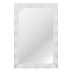 a white framed mirror on a white wall