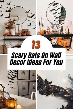 halloween decorations with bats on the wall