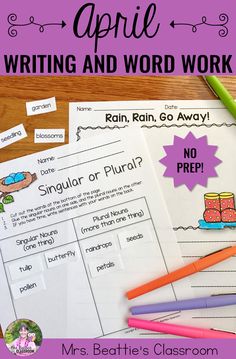 a printable worksheet for writing and word work with pencils on the table