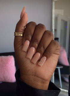 Unique Nail Designs Classy, Nude And Brown Nails, Fall Design Nails, Black Nude Nails, Classy Nude Nails, Ongles Beiges, Neutral Nails Acrylic, Tan Nails, Acrylic Nails Nude