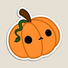 a sticker with two pumpkins on it's face and one has a mustache