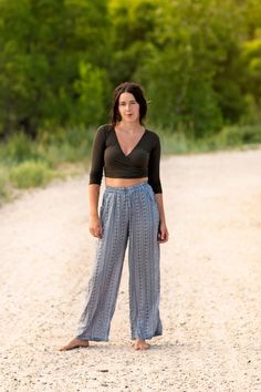 "Feeling constricted with elastic legs, try our palazzo pant.  These pants are just as comfortable, if not more, make your legs look long and lean.  Dress them up with a wedge or wear them around the house.  These trousers are a popular choice for festival goers as they wash and dry so fast and are a great choice for yoga, pilates as well as just lounging around the house.   Black bohemian palazzo pants -Drawstring pant -2 side pockets -100% pulp rayon  -Hand wash or delicate cycle in cold water Black Bohemian, Palazzo Pant, Palazzo Pants, Drawstring Pants, Trousers Women, Hippie Boho, Wide Leg, Bathing Beauties, Pants For Women