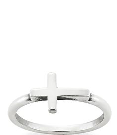 This favorite cross&#x2C; and simple statement of faith&#x2C; now in a dainty ring. From James Avery&#x2C; the Horizon Cross ring features:sterling silverapprox. 0.3125"Made in USA. Statement Of Faith, Pandora Bracelet Charms Ideas, Xoxo Jewelry, James Avery Rings, Cute Promise Rings, James Avery Charms, James Avery Jewelry, Silver Rings Simple, Sterling Silver Jewelry Rings