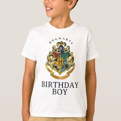 Celebrate your child's Birthday with this Hogwarts Birthday shirt. Personalize by adding your custom text! Harry Potter Birthday Shirt, Hogwarts Birthday, Top Gifts For Kids, Harry Potter Style, Harry Potter Merchandise, Harry Potter Birthday, Birthday Tshirts, Harry Potter Movies, Style Party