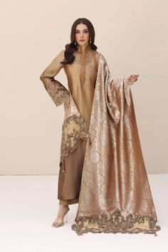 Luxury Bronze Shade Embroidered Pakistani Salwar Kameez Dupatta Suit Dori Work, Pakistani Salwar, Pakistani Fancy Dresses, Pakistani Salwar Kameez, Silk Trousers, Pakistani Designers, Silk Pants, How To Dye Fabric, Embellished Dress