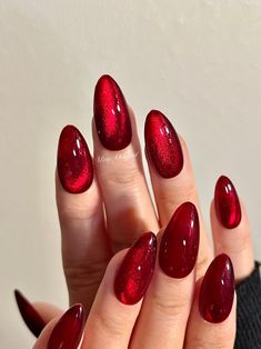 Miss Red Velvet Japanese Art Nail, Acrylic & Press on Nails, Glue on Cat Eye Nails, Reuse Nails, Jelly Fake Nail, Glitter Shine Gel Nail - Etsy Canada French Manicure Long Nails, Her Nails, Red Nail Polish, Red Nail, Cat Eye Nails, Nail Forms, Cat Eyes, False Nail, Nail Accessories