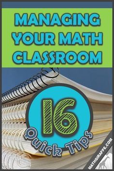 a book with the title managing your math classroom 16 quick tips