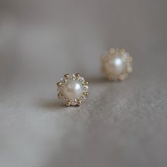 "Delicate Pearl and Cz Stud Earrings - Dainty Earrings - Small Earrings - Minimalist Earrings★Gift for Her★ ♥Minimalist delicate design, this earrings is truly timeless and suitable for everyday wear. ►Dimension: 6 mm x 6 mm ►Base Metal: Sterling Silver (S925) ►Plating: 14K Yellow Gold Vermeil ★The \"single\" option means either one of the left or right ears, meaning single. \"A Pair\" means both left and right ears, one pair. ♥ Packaging: All jewelry comes in a beautiful and careful packaging ? Top Earrings, Stud Earrings Women, 14k Gold Plated Jewelry, Silver Pearl Earrings, Simple Pearl, Indian Gowns, Fashion Enthusiast, Jewelry Simple