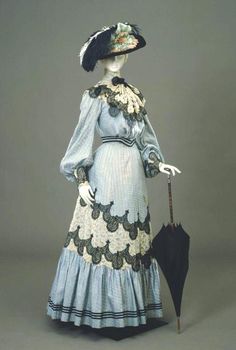 Edwardian Gowns, Walking Dress, 1910s Fashion, Historical Clothes, 20th Century Fashion