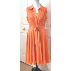 Nwt Nanette Lepore Sleeveless Coral Pintuck Dress Fit And Flare Sz 4 Msrp $128. Black Eyelet Dress, Mockneck Dress, Nanette Lepore Dress, Yellow Midi Dress, Overlay Dress, Suede Dress, Womens Floral Dress, Flounced Dress, Silk Print Dress