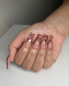 Classy Acrylic Nails, Long Square Acrylic Nails, Bling Acrylic Nails, Short Acrylic Nails Designs, Brown Nails, Square Acrylic Nails, Dream Nails