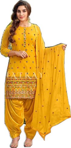 Yellow Sequence Embroidered Patiala Suit Patiala Salwar Kameez, Patiala Suit, Patiala Salwar, Suit Shop, Salwar Kameez, Collage, Yellow, Free Shipping, Pins