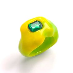 Emerald Stone Yellow Green Retro Ring Brand New Boutique Item Offers Welcome Bundle & Save Dm For More Info On Deals, Discounts, & Details! Pet Free, Smoke Free, & Dust Free Environment All Items Listed In This Shop Are Stored In Protective Covering And Quickly Shipped With Extra Care! Yellow Rings For Summer Gift, Trendy Yellow Ring As Gift, Green Rings Suitable For Summer Gifts, Green Rings As Summer Gift, Green Rings For Summer Gifts, Green Ring, Green Retro, Green Rings, Retro Ring