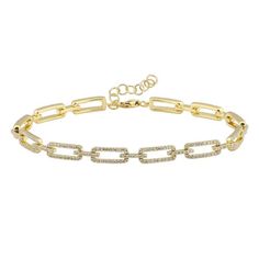 Elegant gold chain link bracelet with diamond accents from our luxury jewelry collection Shine On, The Thing, Micro Pave, Pave Diamonds, Chain Lengths, Link Bracelets, Diamond Shapes, No More, Unique Pieces