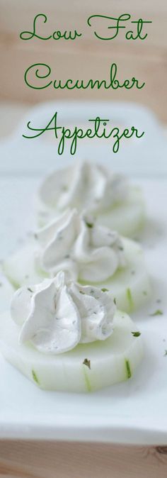 cucumber appetizer with sour cream on top