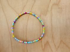 bringing back 90's anklets in the best way. the anklets are elastic, but the standard size of 9 inches. multicolored beaded Anklets, Confetti, Bring It On, Elastic