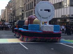 there is a float made to look like it's floating in the air