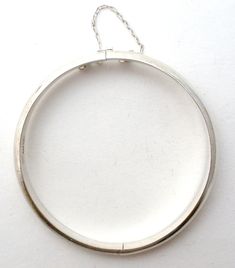 Fine Jewellery - This is a round high polished sterling silver bangle bracelet. It is hallmarked 925, signed FAS, slightly over .25" wide, inside diameter is 2.25", inside circumference is 7.25", and weighs 8.3 grams. It has sliding in locking clasp and safety chain. Any darkness or discoloration is only reflections. Chain Lock, Silver Bangle Bracelet, Sterling Silver Bangle Bracelets, Sterling Silver Bangle, Safety Chain, Bracelet Vintage, Silver Bangle Bracelets, Sterling Silver Bangles, Silver Bangle