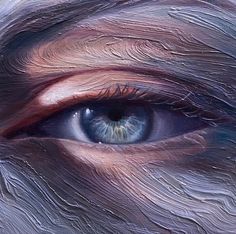 an eye with blue and pink colors is shown in this artistic painting by artist susan schreck