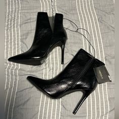 Brand New With Tags. Never Worn. Black Ankle Booties -Black Leather -Clear Detail On The Sides -Inside Zipper -Stiletto Heel -Pointed Toe *No Box* Trendy Boots With 4-inch Heel For Night Out, Trendy Ankle-high Heeled Boots For Night Out, Sleek Winter Party Heels, Forever 21 Heels For Formal Occasions, Sleek Heels For Night Out In Winter, Forever 21 Round Toe Heels For Night Out, Forever 21 Pointed Toe Heels For Night Out, Trendy Ankle Boot Heels For Night Out, Forever 21 Black High Heels