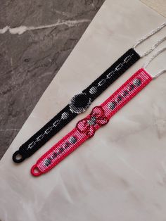 Cool friendship bracelets that will complement any of your outfits☆ Measurements: Moon Bracelet : - Length : 16.5cm (24.5cm with ties) - Width : 1.5cm to 2cm being the widest point - Adjustable to all wrist sizes thanks to ties! Bow Bracelet : - Length : 15.5cm (25cm with ties) - Width : 1.5cm to 2cm being the widest point - Adjustable thanks to ties! Adjustable Metal Beaded Bracelets For Friendship, Handmade Adjustable Friendship Bracelet, Adjustable Pink Metal Choker, Trendy Handmade Silver Friendship Bracelets, Handmade Silver Trendy Friendship Bracelets, Handmade Trendy Braided Bracelets, Adjustable Round Trendy Choker, Trendy Adjustable Round Choker, Handmade Metal Beaded Bracelets For Friendship