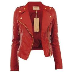 Red biker jacket Red Cropped Jacket, Red Jacket Leather, Cropped Faux Leather Jacket, Fake Leather Jacket, Cropped Biker Jacket, Brown Faux Leather Jacket, Gold Jacket, Faux Leather Biker Jacket, Vegan Leather Jacket