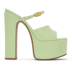 Brand New Wirh Dust Bag And Box | 8.5 , 38.5 Luxury Sandals With 4-inch Heel And Square Toe, Luxury Green Heels With Buckle Closure, Green Square Toe Evening Sandals, Luxury Green Sandals With Padded Heel, Designer Green Formal Sandals, Luxury Green Sandals With Block Heel, Luxury Green Open Toe Sandals, Luxury Green High Heel Sandals, Luxury Green Open Heel Sandals