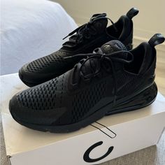 Brand New Black Nike Air Max 270 Black Nike Air Max, Air Max 270, Nike Air Max 270, Black Nikes, Mens Shoes Sneakers, Shoe Brands, New Black, Air Max, Nike Men