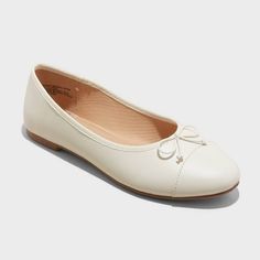 Women's Janie Ballet Flats with Memory Foam Insole - A New Day™ Cream 9.5 Rhinestone Ballet Flats, Beach Socks, Mary Jane Ballet Flats, Rubber Shoes, Dressy Outfits, Flat Espadrilles, A New Day, Same Day Delivery, New Day