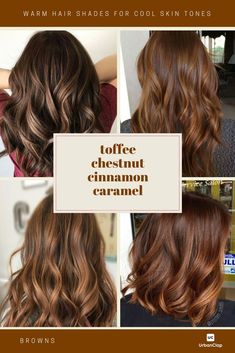 Hair Colour Shades, Brown Hair Color Shades, Warm Hair Color, Bob Blonde, Skin Tone Hair Color, Cinnamon Hair, Hair Dye Tips, Cinnamon Caramel, Hair Color Burgundy