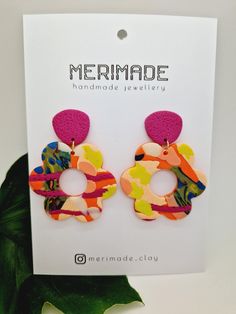 Colourful and cheerful, these earrings are handmade with polymer clay. Great addition to any outfit to bring a pop of colour into your day. Please check the image carefully as each earring is unique and due to the properties of the clay some imperfections may appear. If you are unhappy with your purchase I will gladly refund you as per the policy. Care instructions: keep these earrings away from direct heat as the clay may soften. Vibrant Colorful Earrings For Gifts, Trendy Handmade Polymer Clay Flower Earrings, Fun Pink Flower Earrings As Gift, Pink Fun Flower Earrings For Gift, Fun Pink Flower Earrings For Gift, Trendy Colorful Earrings As Gift, Trendy Colorful Earrings For Gift, Artsy Pink Polymer Clay Earrings, Pink Artsy Polymer Clay Earrings