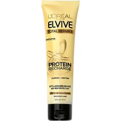 L'Oréal - Online Only Elvive Total Repair 5 Protein Recharge Treatment in  #ultabeauty Donating Hair, Hair Protein, Heat Protectant, Damaged Hair Repair, Leave In Conditioner, Nourishing Hair, Hair Repair, Heat Styling Products, L Oreal