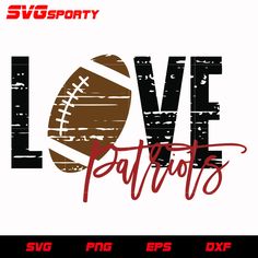 the love football svg file is shown