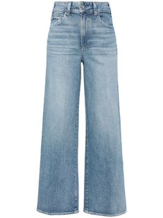 blue cotton blend denim logo patch to the rear straight leg high-waisted belt loops concealed fly and button fastening classic five pockets Fashion Plates, Paige Denim, Blue Pants, Western Dresses, Calvin Klein Jeans, Colored Jeans, Denim Fashion, Everyday Outfits, Beautiful Outfits