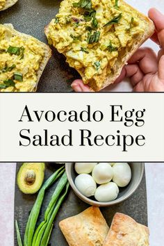 avocado egg salad recipe with green beans and bread