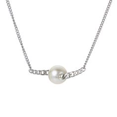 Put the perfect finishing touch on your look with this beautiful PearLustre by Imperial freshwater cultured pearl necklace. Put the perfect finishing touch on your look with this beautiful PearLustre by Imperial freshwater cultured pearl necklace. Clasp: lobster claw Cast chain details Metal: sterling silver Chain length: 18 in. + 2-in. extender Length: 1.1 in. center Packaging: boxed Plating: rhodium Finish: polished Chain type: curbCULTURED PEARL DETAILS Type: freshwater Shape: near round Colo Formal Pearl Drop Chain Necklace, Elegant Silver Pearl Chain Necklace, Formal Pearl White Chain Necklace With Pearl Chain, Elegant Pearl Drop Chain Necklace For Formal Occasions, Elegant Silver Chain Necklace With Pearl Drop, Formal Silver Chain Necklace With Pearl Pendant, Classic Pearl White Chain Necklace With Pearl Pendant, Classic Pearl Chain Necklace With Pearl Pendant, Elegant Silver Chain Necklace With Pearl Charm