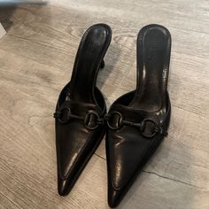 Vintage Gucci Leather Black Heels, Size Us 7.5 Although It’s Us 8 , Runs Little Small. Worn Few Times .(Dm Me For Question) Elegant Leather Heels With Horsebit Detail, Evening High Heels With Horsebit Detail, Designer Formal Heels With Horsebit Detail, Gucci Horsebit Heels For Office, Elegant Round Toe Heels With Horsebit Detail, Gucci Heels With Leather Sole For Formal Occasions, Gucci Formal Heels With Leather Sole, Chic Gucci Heels For Business, Elegant Black Heels With Horsebit Detail