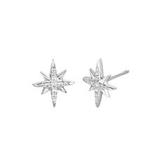 14K White Gold Diamond Star Earring Stud Birmingham Jewelry Earrings Birmingham Jewelry Elegant Star-shaped White Gold Diamond Earrings, Elegant White Gold Star-shaped Diamond Earrings, Star-shaped White Gold Diamond Earrings, White Gold Star-shaped Fine Diamond Earrings, White Gold Star-shaped Diamond Earrings, Star-shaped Diamond Earrings With Accents, White Gold Star Earrings Fine Jewelry, Star-shaped White Gold Diamond Earrings For Anniversary, Star-shaped Diamond Earrings Fine Jewelry