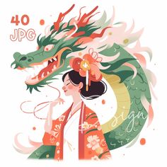 Chinese New Year Celebration Clipart Bundle - Vibrant Woman and Dragon Illustrations, Festive Lunar New Year Art, Minimalist Colorful Designs, Flat Chinese Culture Graphics Immerse yourself in the festive spirit of the Lunar New Year with our Chinese New Year Celebration Clipart collection. These vibrant, minimalist designs featuring a woman and the iconic dragon are perfect for embracing the joy and color of this auspicious festival. Add a touch of cultural elegance to your creative endeavors!  🧧 Festive Elegance: Our Chinese New Year Celebration Clipart captures the essence of the Lunar New Year with a modern twist. From the grace of the celebratory woman to the majestic presence of the dragon, each design is a vibrant depiction of this significant celebration. Experience the blend of t Woman And Dragon, Lunar New Year Illustration, Lunar New Year Art, Chinese Culture Design, Chinese New Year Art, Chinese New Year Illustration, Vibrant Woman, Chinese Dragon Design, Generative Kunst