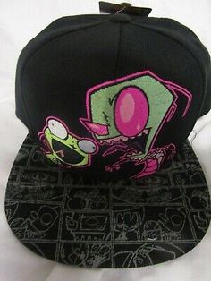 ad eBay - Alien Invader Zim Robot Gir Monkey Characters Nickelodeon Snapback Hat Cap New - Buy Now, click the link (eBay) Alien Invader, Best Jersey, Black Snapback, Invader Zim, Movie Props, Accessories Clothing, Dream Clothes, Hat Cap, Snapback Hat