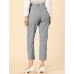 These pants can build smart and casual looks. Team these trousers with a blouse and court shoes for an effortless ensemble to transition from day to evening. Cut with a contemporary high waist and a straight leg, these trousers offer a sleek silhouette, ideal for dressing up or down. Paired with anything from a statement t-shirt to a silk blouse for a versatile workwear look. This fashionable and trendy clothes for women can not only be worn daily, but can also be easily matched as a Christmas c Back Office, Statement Tshirt, Christmas Plaid, Trendy Clothes, Trendy Clothes For Women, Court Shoes, Tailored Trousers, Bottom Clothes, Ankle Pants