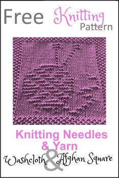 the knitting pattern for hearts and afghan square is shown in pink, with text that reads free