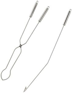 three surgical instruments are shown on a white background