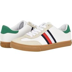 Tommy Hilfiger Latzi Ivory Multi Low Top Sneakers - New In Box Discover The Art Of Casual Comfort Wearing The Tommy Hilfiger Latzi. Crafted From Faux Leather And Textile Upper, This Pair Of Shoes Features Round Toe Design, Lace-Up Closure, And Classic Brand Detailing On The Sides, Heel Counter, And Footbed. Textile Lining. Rubber Outsole. Sporty Cream Sneakers With Flat Heel, Sporty Cream Sneakers, Tommy Hilfiger Round Toe Sneakers For Spring, White Sneakers With Contrast Sole And Flat Heel, White Sneakers With Cushioned Footbed And Flat Heel, White Sneakers With Cushioned Footbed, White Flat Sneakers With Cushioned Footbed, White Sporty Sneakers With Flat Heel, Flat White Sneakers With Cushioned Footbed