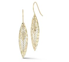 Capture nature's beauty with these exquisite earrings, featuring openwork leaves, one layered upon the other, adorned with a shimmering border for a touch of timeless elegance. From Luminosa Gold. Nature Beauty, Gold Plating, Gold Finish, Jewelry Earrings Dangle, Timeless Elegance, Jewelry Watches, Dangle Earrings, Gold Plate, Jewelry Earrings