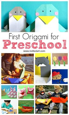 the first origami for preschool is an easy and fun way to learn how to make