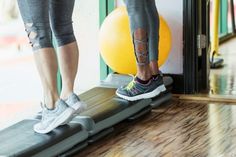 a person standing on top of a treadmill