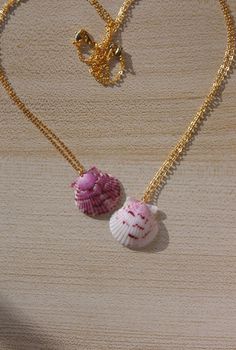 One of a kind shell jewelry made by hand! * Necklaces made from a whole calico scallop found on St. Pete Beach  * Gold filled 18 in. chain * No two seashells are exactly the same, so each piece is truly one of a kind! Earrings and sets will not be exactly the same Shell Jewelry With Lobster Clasp As Gift, Pink Shell Ocean-inspired Jewelry, Shell Necklace With Lobster Clasp As Gift, Pink Shell Necklace For Gifts, Pink Shell Necklace For Gift, Pink Shell Necklace Perfect For Gifts, Pink Shell Necklace Gift, Coquille Saint Jacques, Friendship Necklaces